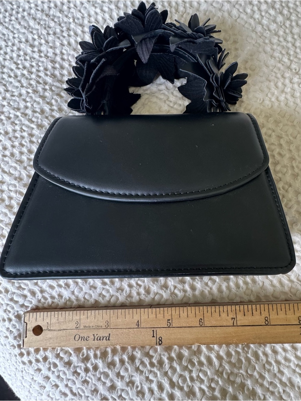 ZARA BLACK Floral-Handle Women’s Bag pre-owned